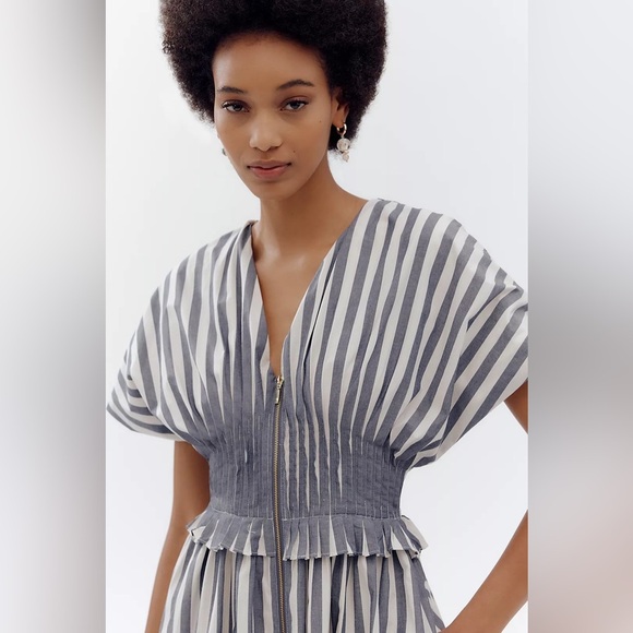 By Anthropologie V-Neck Zip-Front Midi Dress - Picture 3 of 7